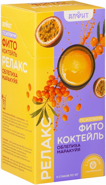 Фитококтейль Релакс с псиллиумом, 5 стиков по 10 гр