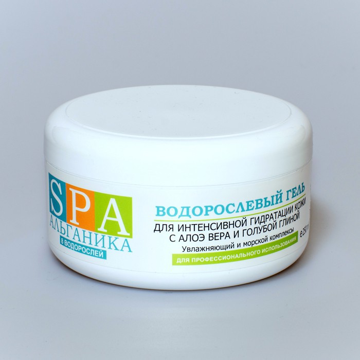 Водорослевый гель для интенсивной гидратации кожи с алоэ вера и голубой глиной SPA Альганика (250 мл)